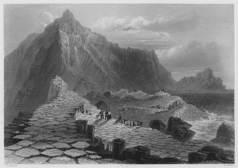 Cena na Giants Causeway, County Antrim (gravura) de William Henry (after) Bartlett