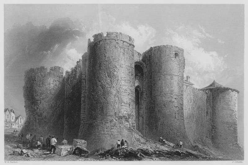 O Castelo de Limerick (gravura) de William Henry (after) Bartlett