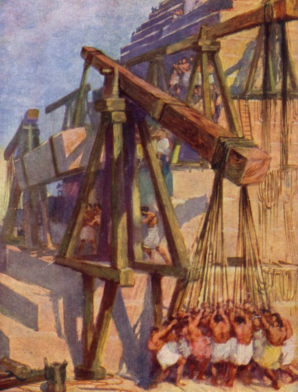 Construindo as Pirâmides (cor litho) de William Henry (after) Margetson