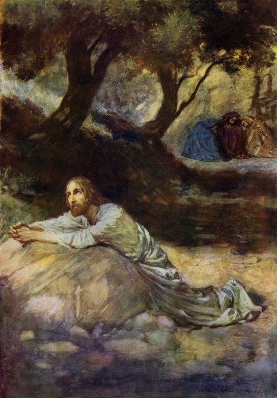 O Jardim do Getsêmani (cor litho) de William Henry (after) Margetson