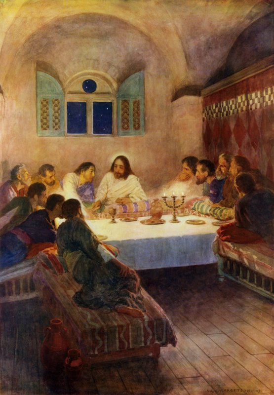 A Última Ceia (cor litho) de William Henry (after) Margetson
