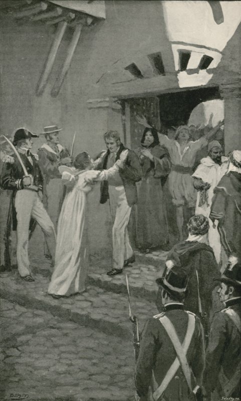 A libertação dos escravos cristãos em Argel por uma Força Naval Britânica (litho) de William Henry (after) Margetson