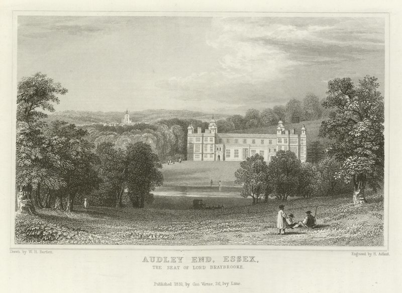 Audley End, Essex, a sede do Senhor Braybrooke de William Henry Bartlett