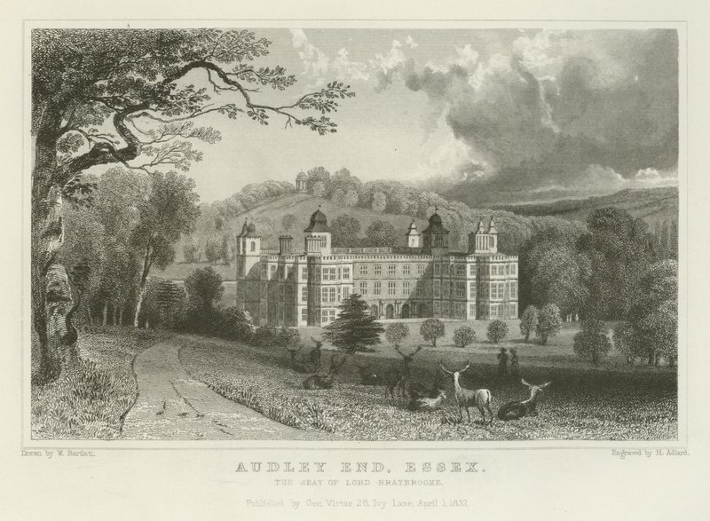 Audley End, Essex, a sede do Senhor Braybrooke de William Henry Bartlett