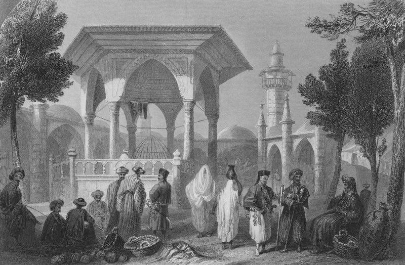 Bazar em Jaffa, a antiga Jope de William Henry Bartlett