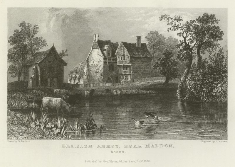 Abadia de Beleigh, perto de Maldon, Essex de William Henry Bartlett