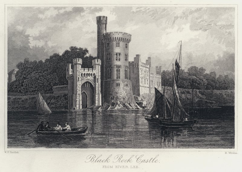 Castelo de Black Rock, do Rio Lee (gravura) de William Henry Bartlett