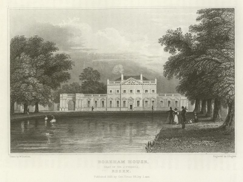 Boreham House, sede de Sir J Tyrrell, Essex de William Henry Bartlett