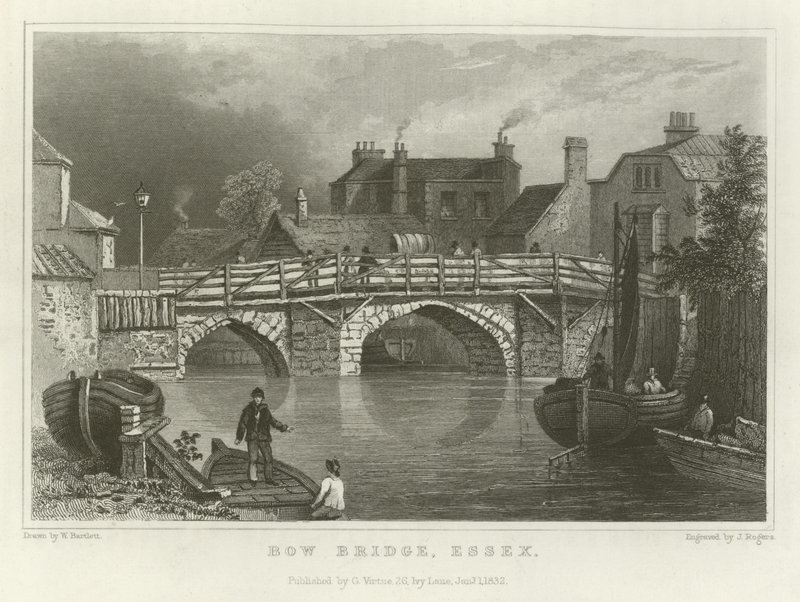 Ponte do arco, Essex de William Henry Bartlett