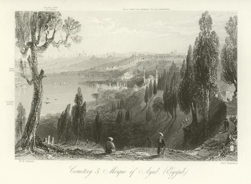 Cemitério e Mesquita de Ayub, Constantinopla de William Henry Bartlett