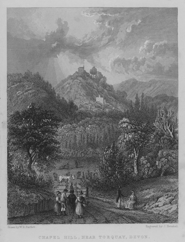 Chapel Hill, perto de Torquay, Devon (gravura) de William Henry Bartlett