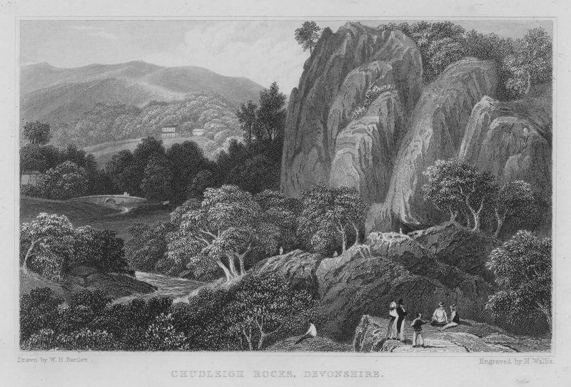 Chudleigh Rocks, Devonshire (gravura) de William Henry Bartlett
