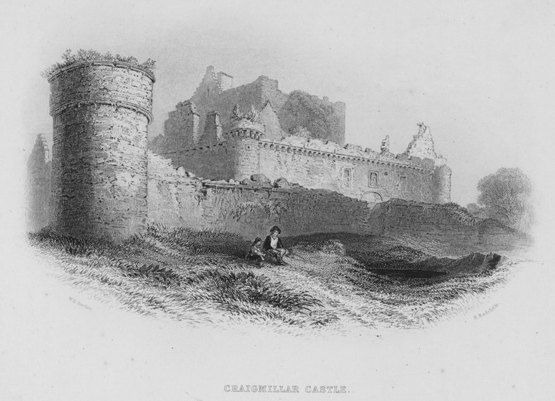 Castelo de Craigmillar (gravura) de William Henry Bartlett