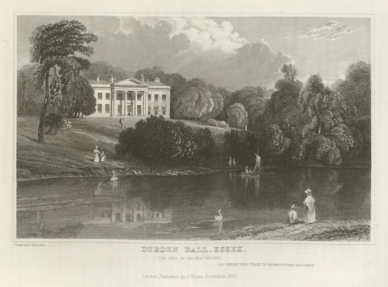 Debden Hall, Essex, a sede de Sir Francis Vincent de William Henry Bartlett