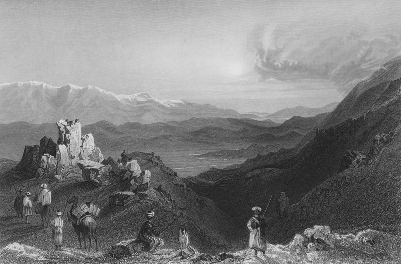 Djebel Sheich e Mount Hermon, do topo do Líbano de William Henry Bartlett