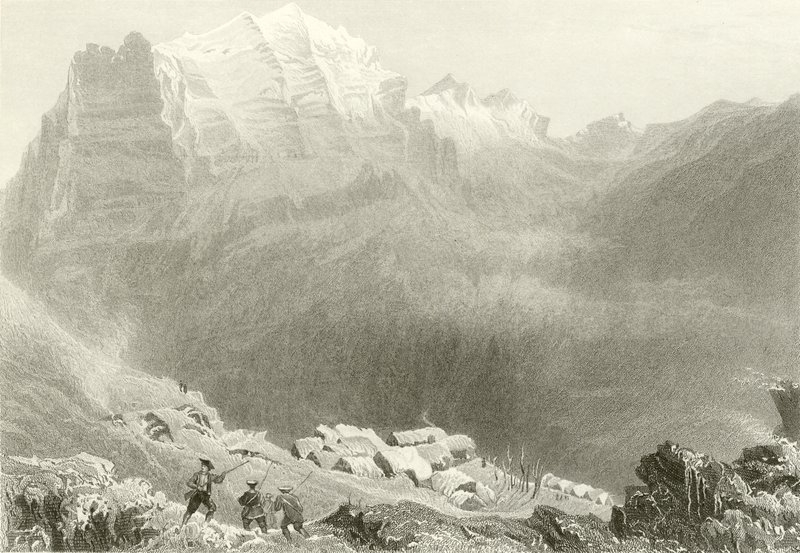 Dormeilleuse, High Alps, a cena dos trabalhos de Felix Neffs de William Henry Bartlett