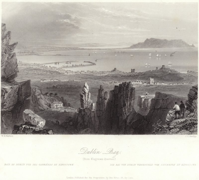 Baía de Dublin das pedreiras de Kingstown de William Henry Bartlett