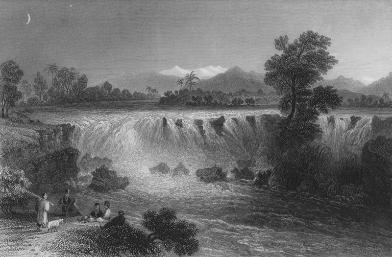 Queda do rio Cydnus, perto de Tarso de William Henry Bartlett