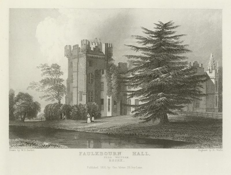Faulkbourn Hall, perto de Whitham, Essex de William Henry Bartlett