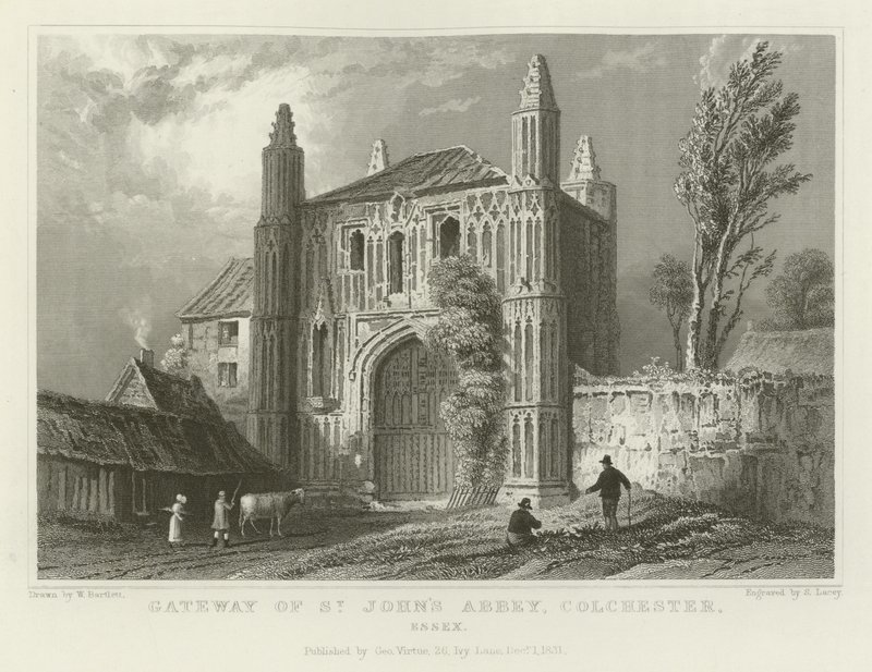 Portal da Abadia de São João, Colchester, Essex de William Henry Bartlett