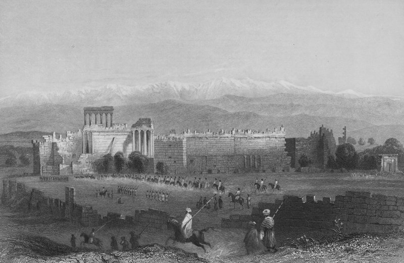 Visão Geral de Balbec e Anti-Libanus de William Henry Bartlett
