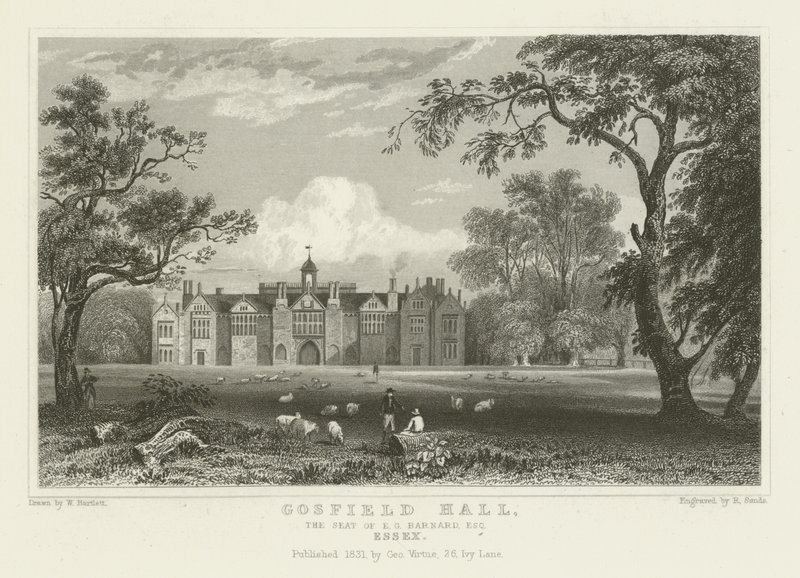 Gosfield Hall, o assento de EG Barnard, Esquire, Essex de William Henry Bartlett