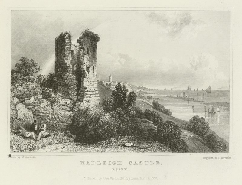 Castelo de Hadleigh, Essex de William Henry Bartlett
