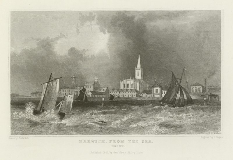 Harwich, do mar, Essex de William Henry Bartlett