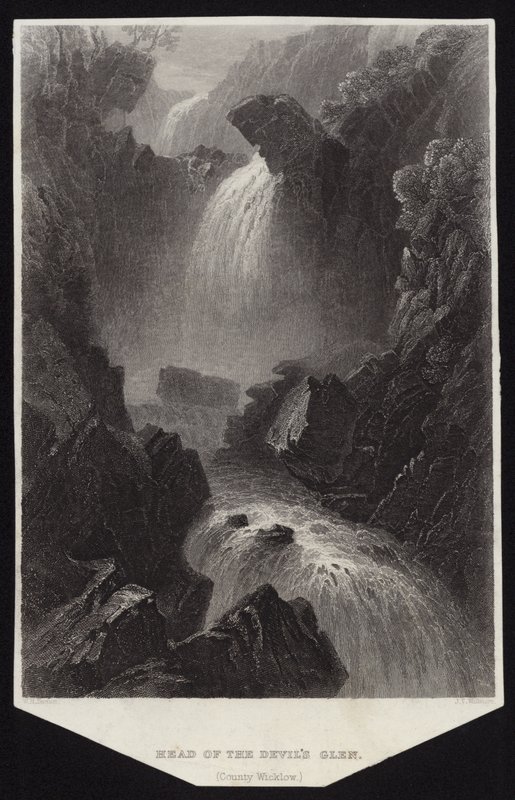 Cabeça do Vale do Diabo no Condado de Wicklow de William Henry Bartlett