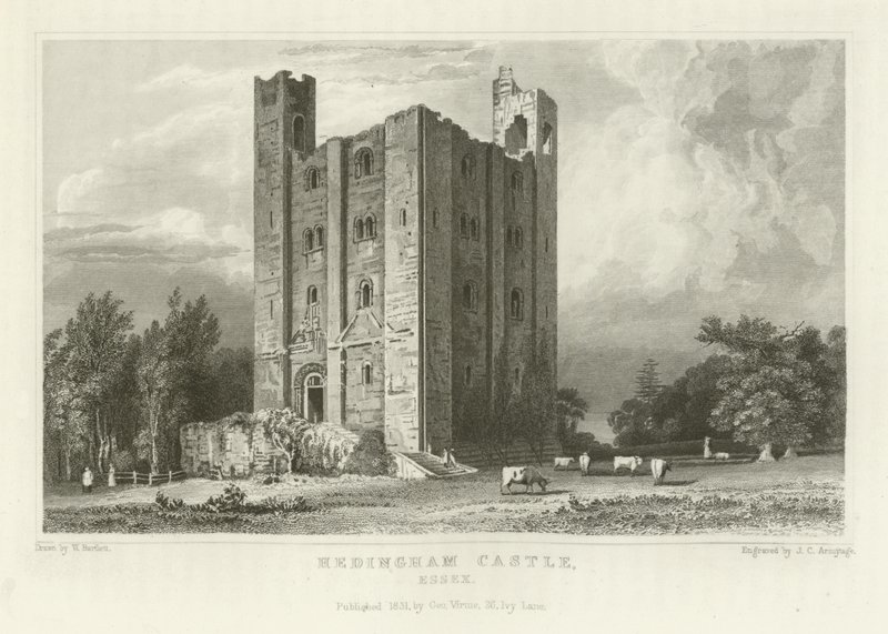 Castelo de Hedingham, Essex de William Henry Bartlett