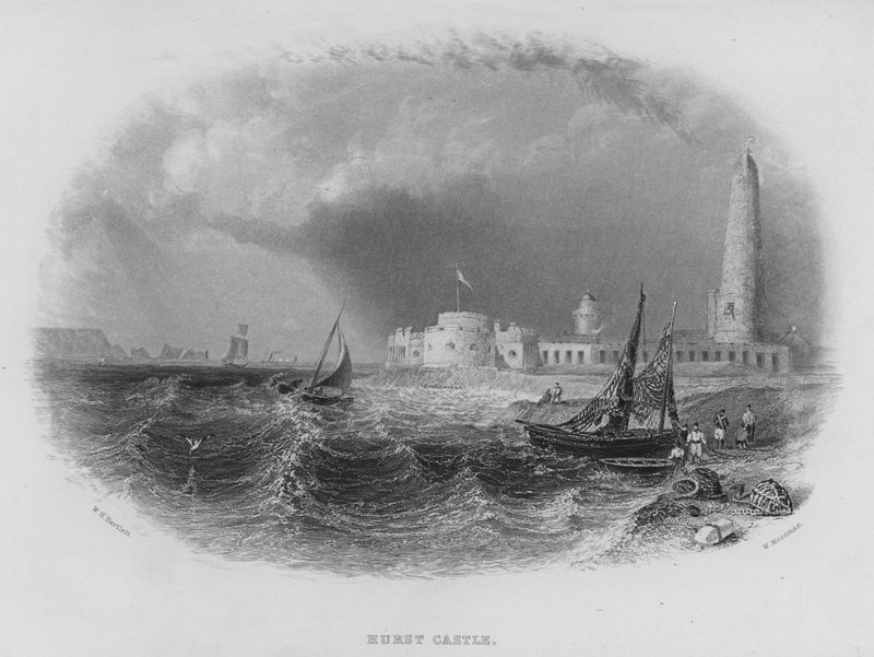 Castelo de Hurst (gravura) de William Henry Bartlett