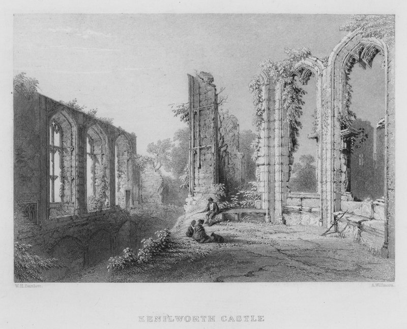 Castelo Kenilworth (gravura) de William Henry Bartlett