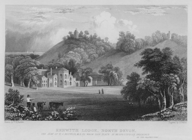 Kenwith Lodge, North Devon (gravura) de William Henry Bartlett