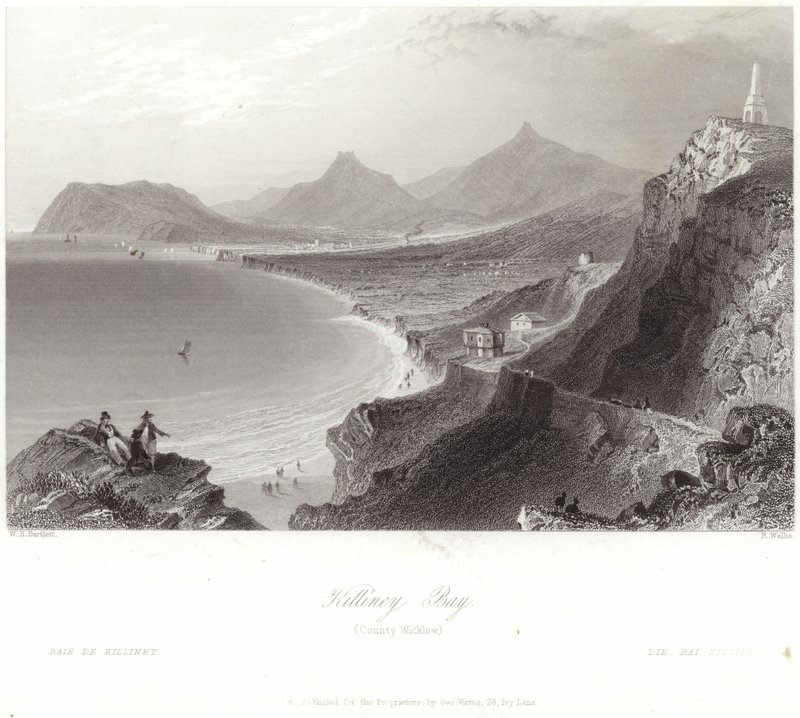 Baía de Killiney no condado de Wicklow de William Henry Bartlett