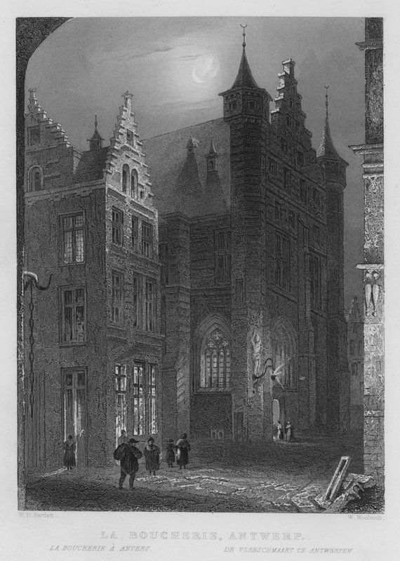 La Boucherie, Antuérpia (gravura) de William Henry Bartlett