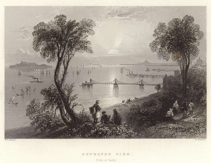 Cais de New Haven, (Firth of Forth) de William Henry Bartlett