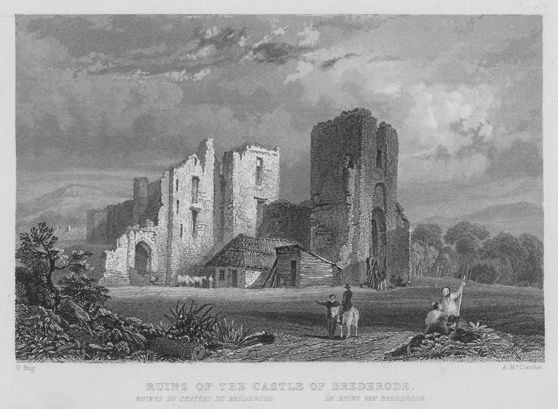 Ruínas do Castelo de Brederode (gravura) de William Henry Bartlett