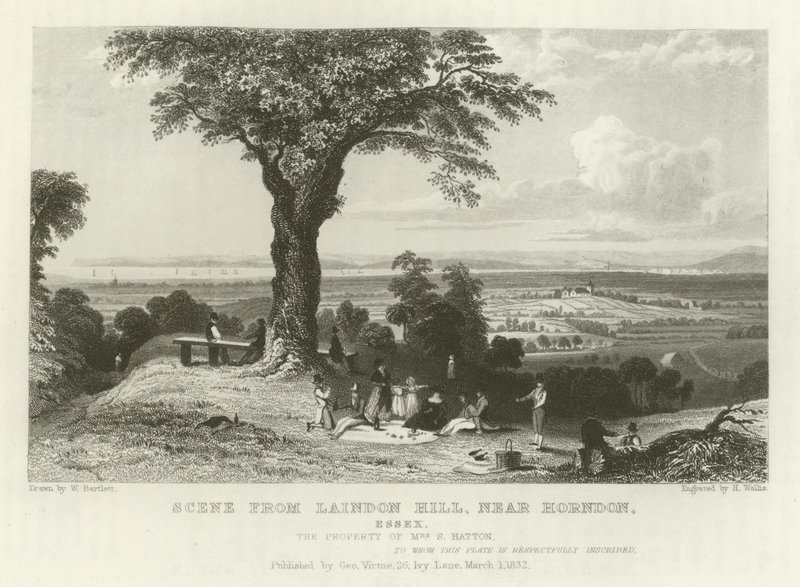 Cena, de, colina laindon, perto, horndon, essex de William Henry Bartlett