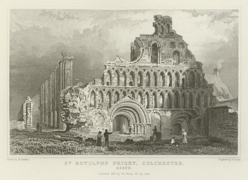 Priorado de St Botolph, Colchester, Essex de William Henry Bartlett