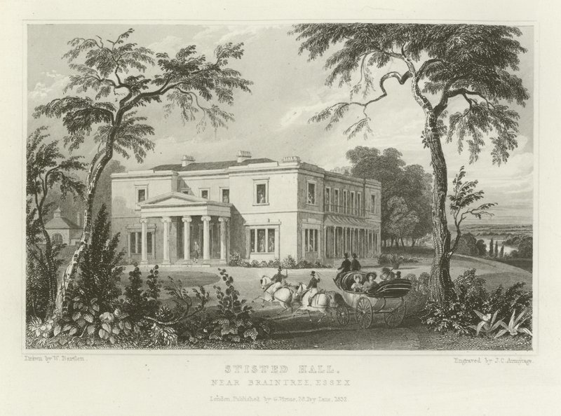 Stisted Hall, perto de Braintree, Essex de William Henry Bartlett