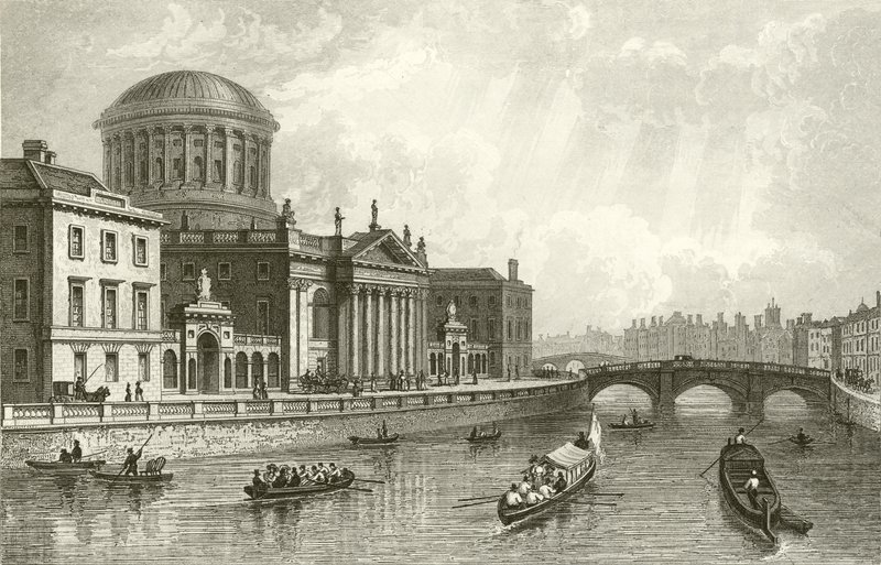 Os quatro tribunais de direito, Dublin de William Henry Bartlett
