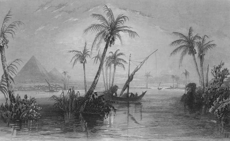 A Terra do Egito, O Rio Nilo (gravura) de William Henry Bartlett