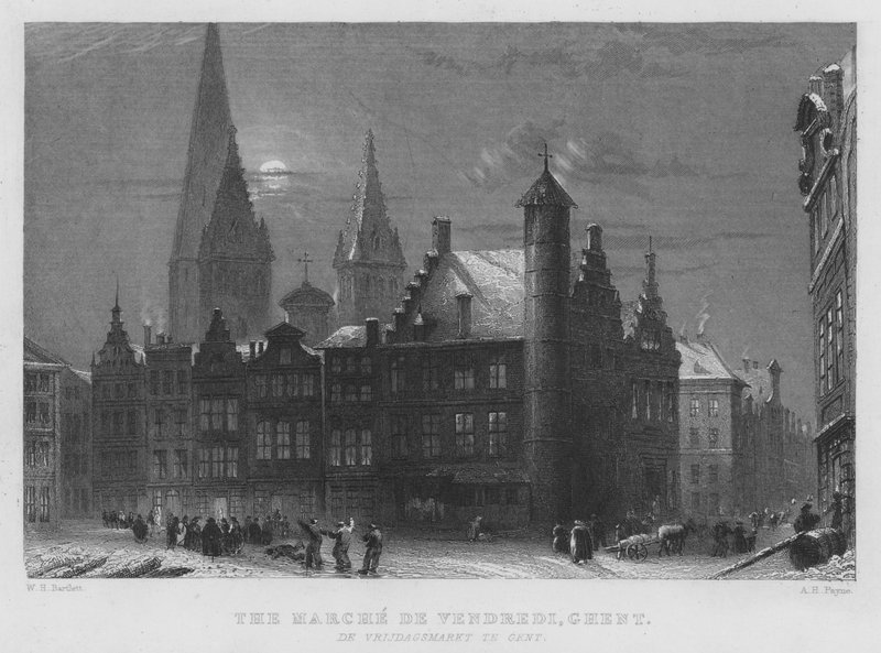 A Marche De Vendredi, Ghent (gravura) de William Henry Bartlett