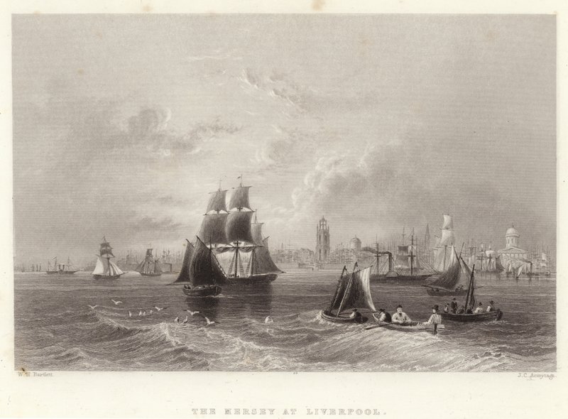 O Mersey em Liverpool de William Henry Bartlett