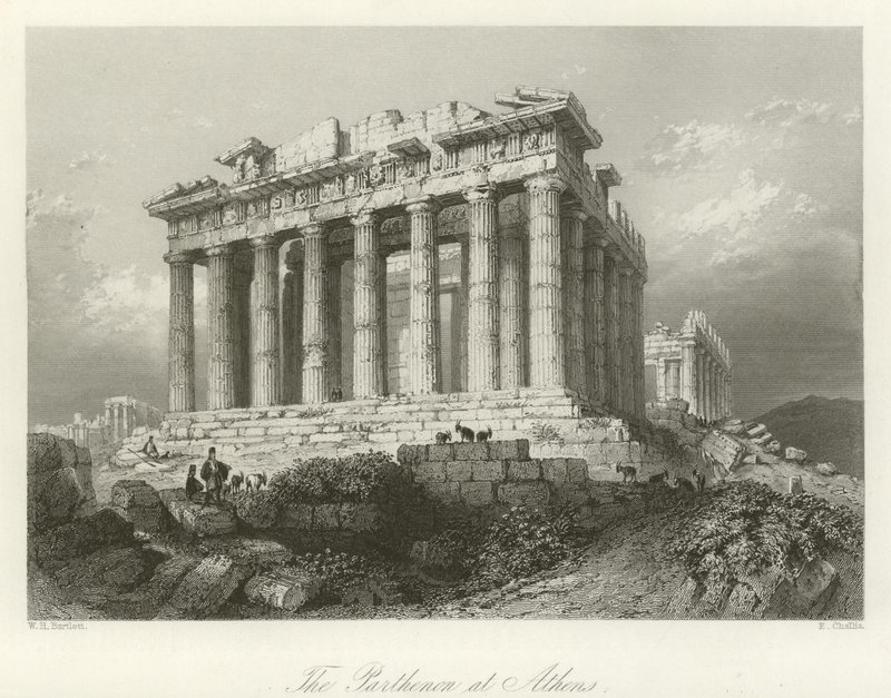 O Parthenon em Atenas de William Henry Bartlett