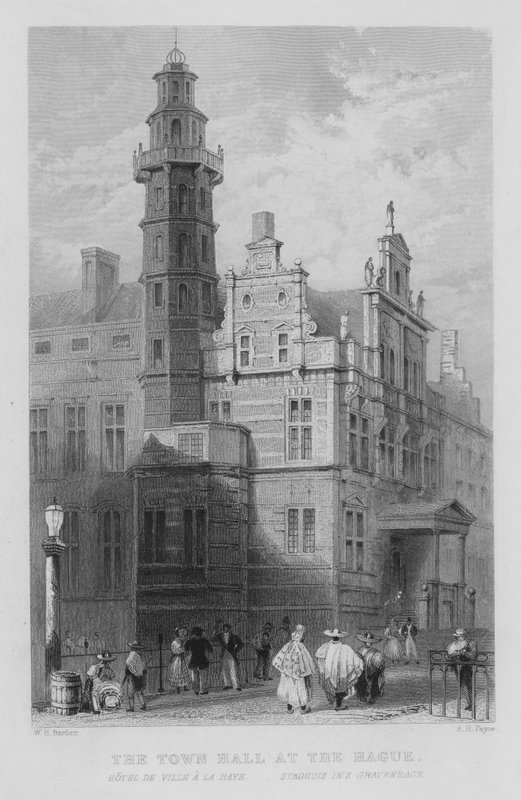 A Câmara Municipal de Haia (gravura) de William Henry Bartlett