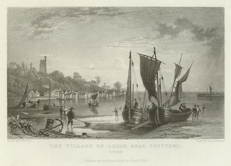 A aldeia de Leigh, perto de Southend, Essex de William Henry Bartlett