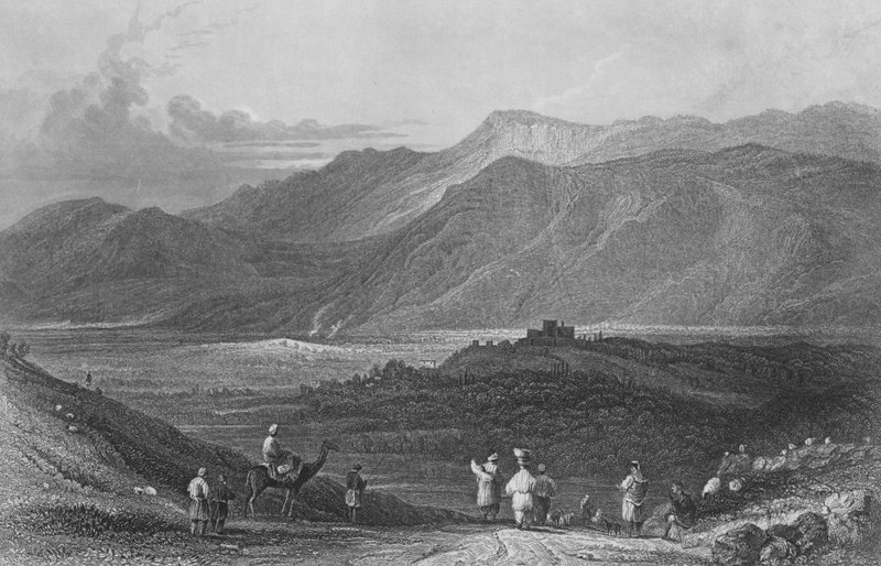 A aldeia de Zgarti, Monte Líbano de William Henry Bartlett