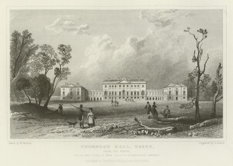 Thorndon Hall, Essex, do Norte, Sede do Senhor Petrie de William Henry Bartlett