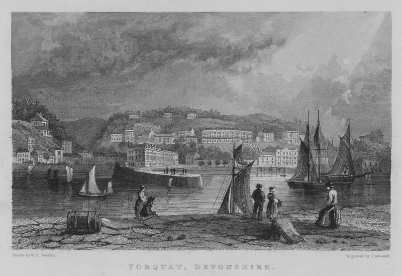 Torquay, Devonshire (gravura) de William Henry Bartlett
